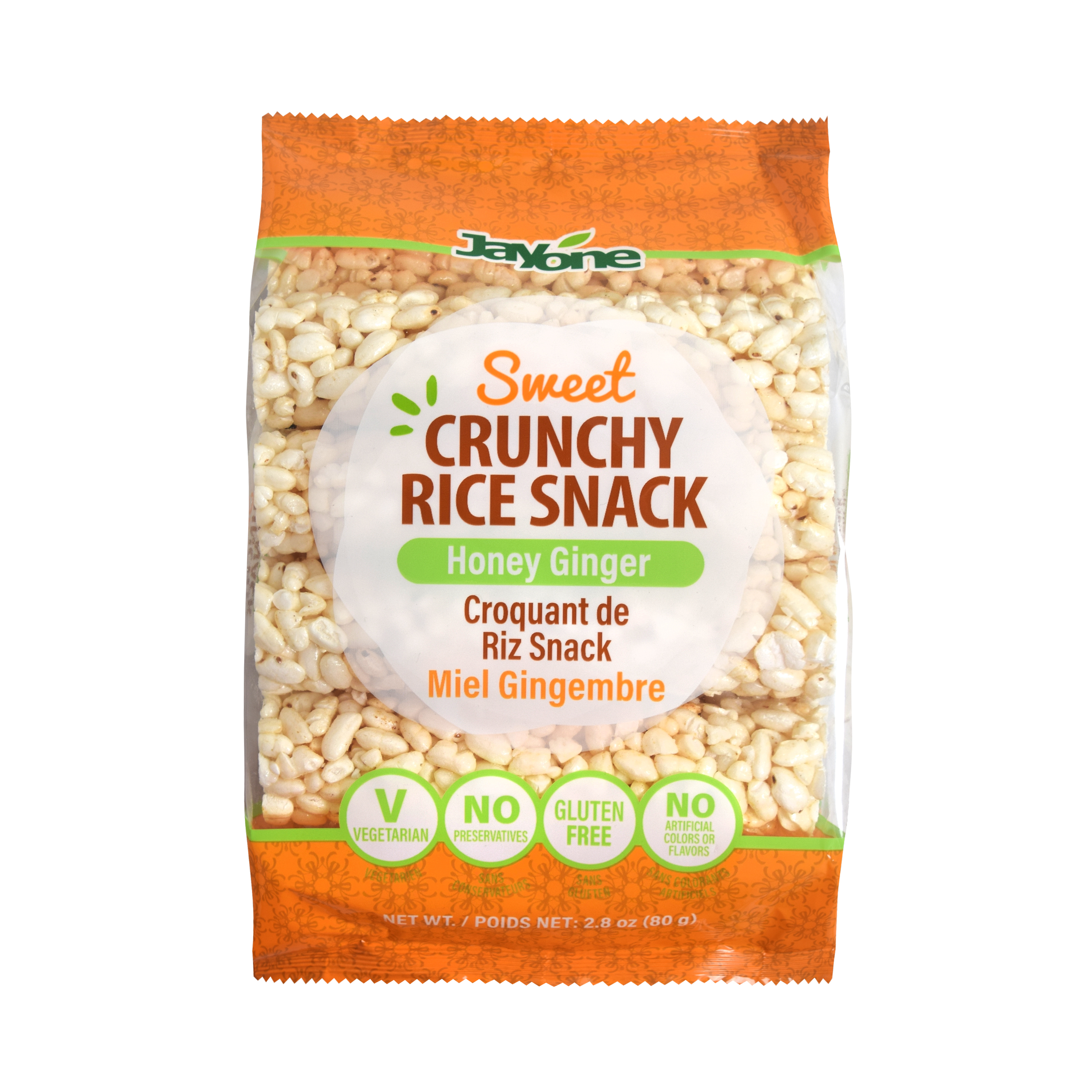 Crunchy Rice Snack, Honey Ginger/case pk of 6 (2.8 OZ) for wholesale by JAYONE
